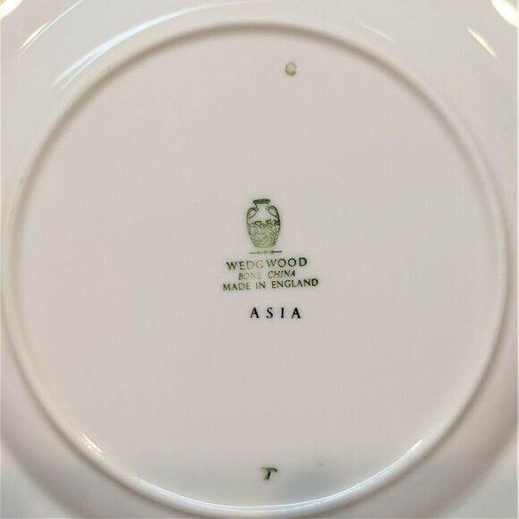 Set/8 Wedgwood Bread Plates 6-1/8" Asia Black Bone China Greek Key 1962-1978 MCM - Picture 5 of 5